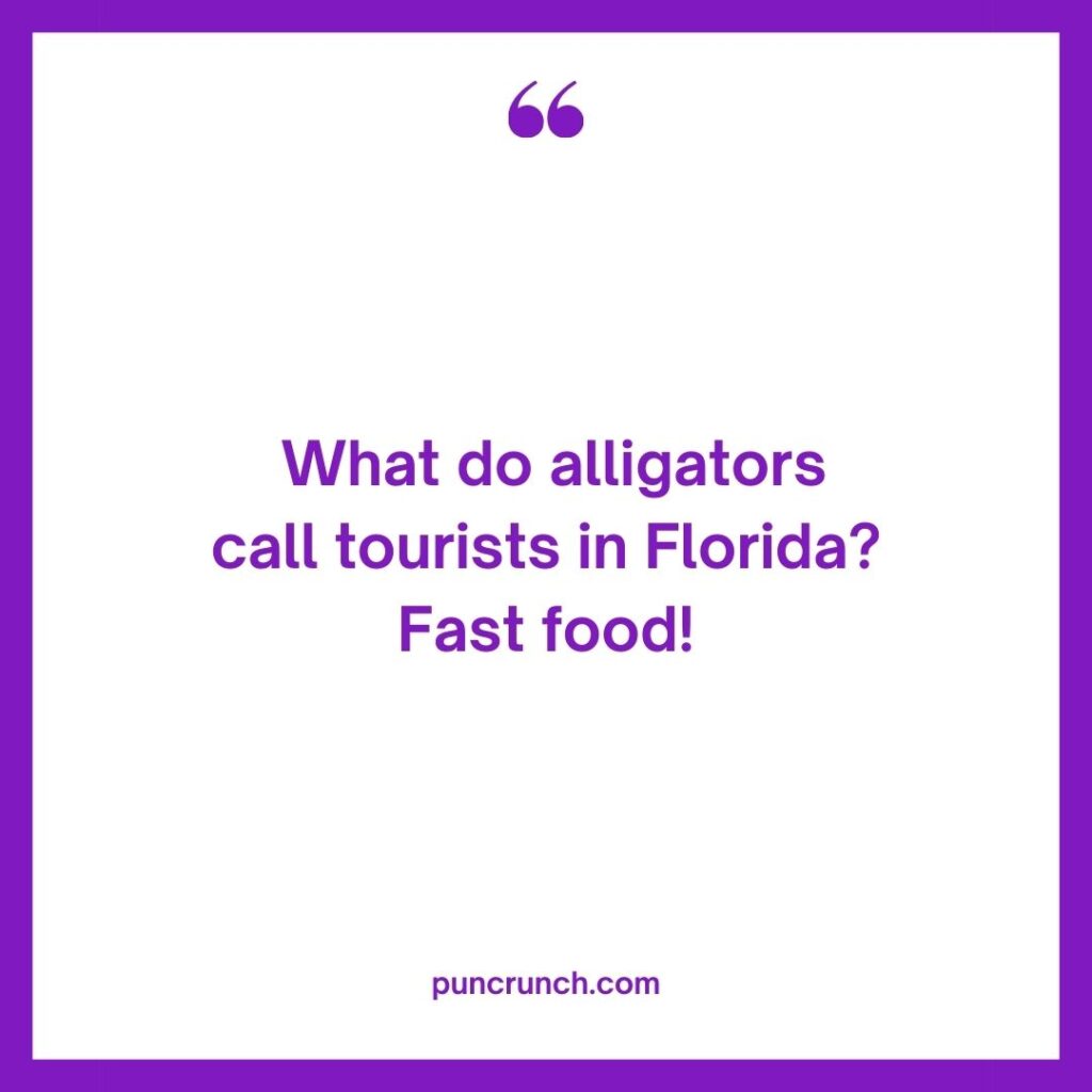 What do alligators call tourists in Florida Fast food